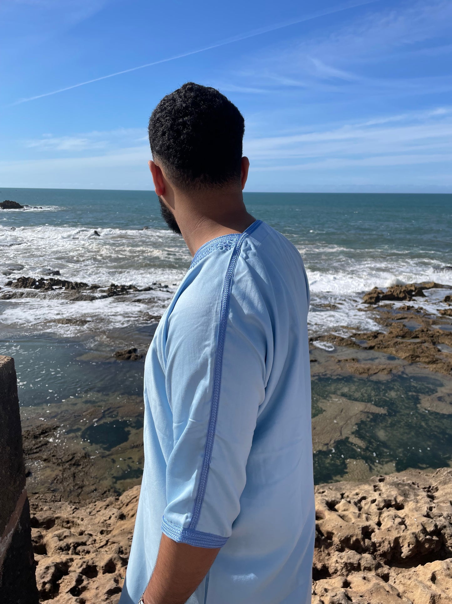 Herren Abaya in Babyblau