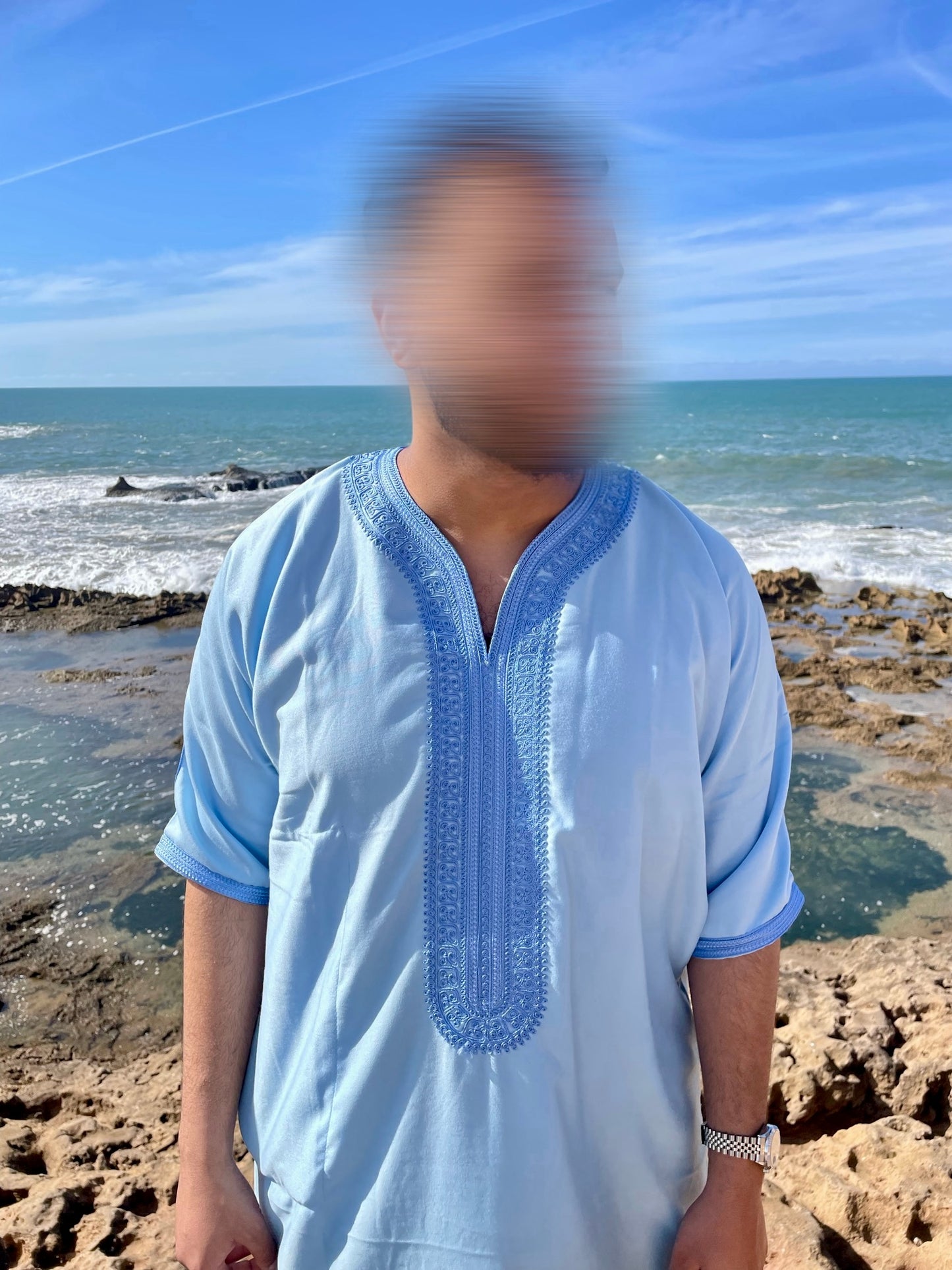 Herren Abaya in Babyblau